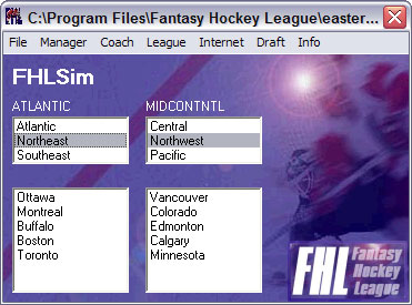 Main FHLSim Screen